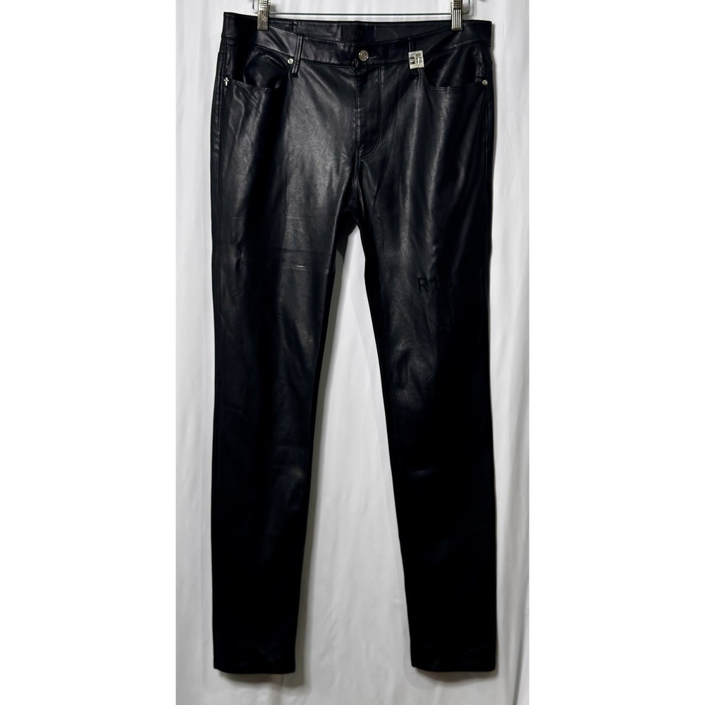 Size 33 - RTA Faux Leather Jeans Black